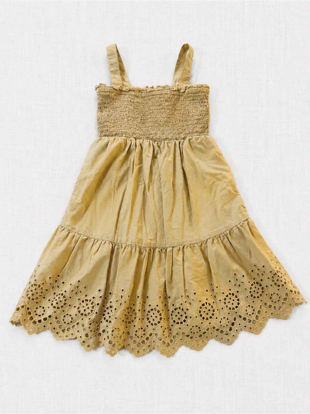 GAP Girls' Mustard Yellow Eyelet Sundress